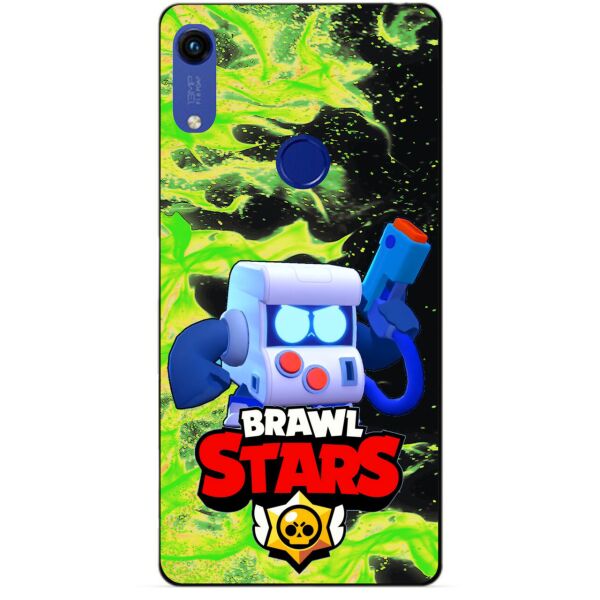 

Силиконовый бампер чехол Candy для Huawei Honor 8a с Героем Brawl Stars 8-Бит