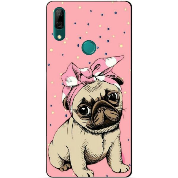 

Силиконовый чехол бампер Candy для Huawei P Smart Z с рисунком Мопс в косынке