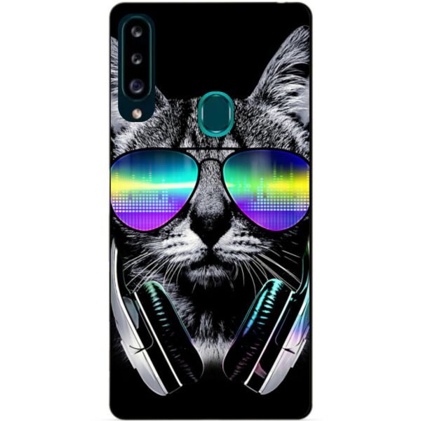 

Силиконовый бампер чехол Candy для Samsung A20s с рисунком Музыкальный Кот
