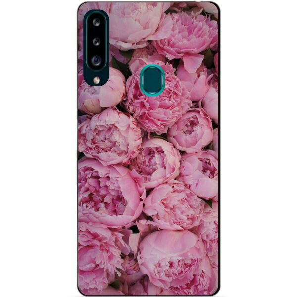 

Силиконовый бампер чехол Candy для Samsung A20s с рисунком Розовые Пионы