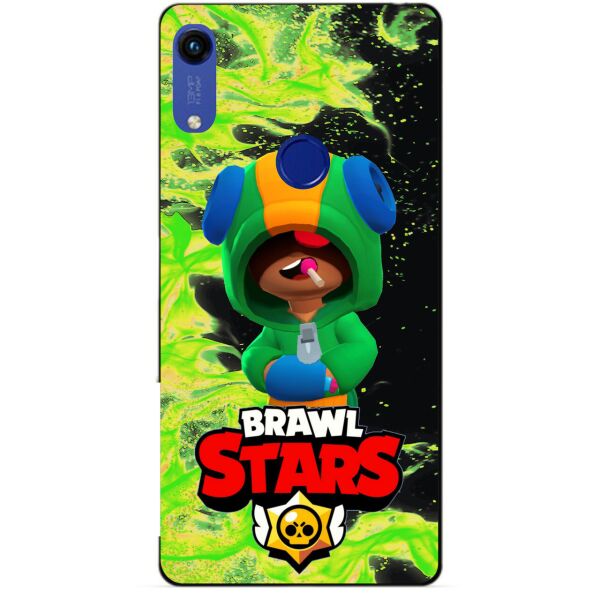 

Силиконовый бампер чехол Candy для Huawei Honor 8a с Героем Brawl Stars Леон