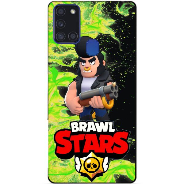 Силиконовый бампер чехол Candy для Samsung A21s с Героем Бравл Старс Булл