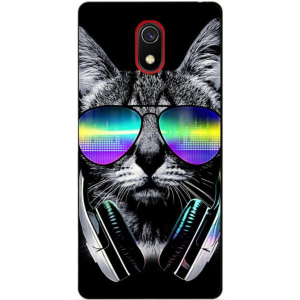 

Силиконовый бампер чехол Candy для Xiaomi Redmi 8a с рисунком Кот в очках