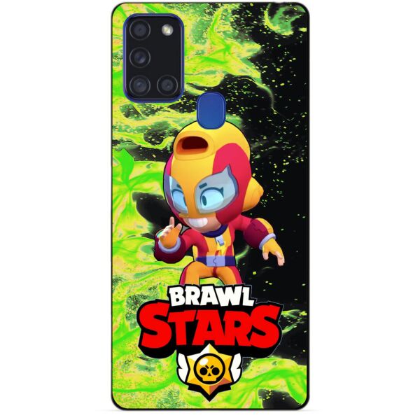 

Силиконовый бампер чехол Candy для Samsung A21s с Героем Бравл Старс Макс