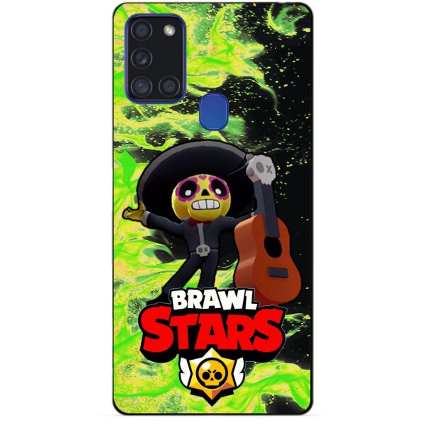 

Силиконовый бампер чехол Candy для Samsung A21s с Героем Бравл Старс Поко