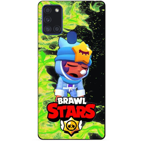 

Силиконовый бампер чехол Candy для Samsung A21s с Героем Бравл Старс Сонный Сэнди