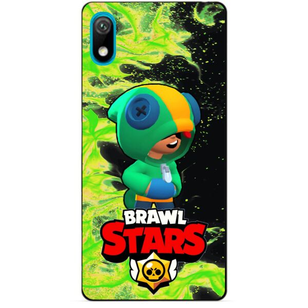 

Силиконовый бампер чехол Candy для Huawei Honor 8s с Героем Brawl Stars Леон Бравл