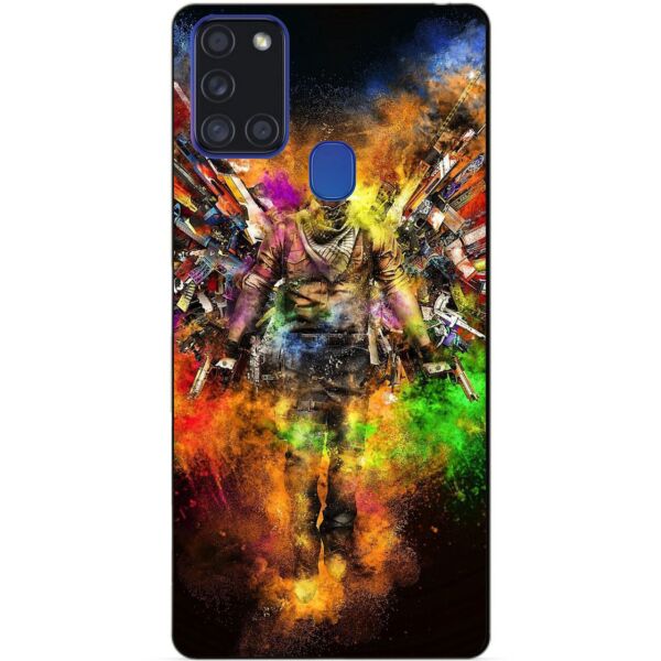 

Силиконовый бампер чехол Candy для Samsung A21s с рисунком Воин