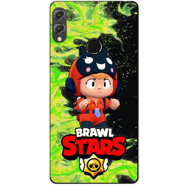 

Силиконовый бампер чехол Candy для Huawei Honor 8x с героем Brawl Stars Беа снайпер