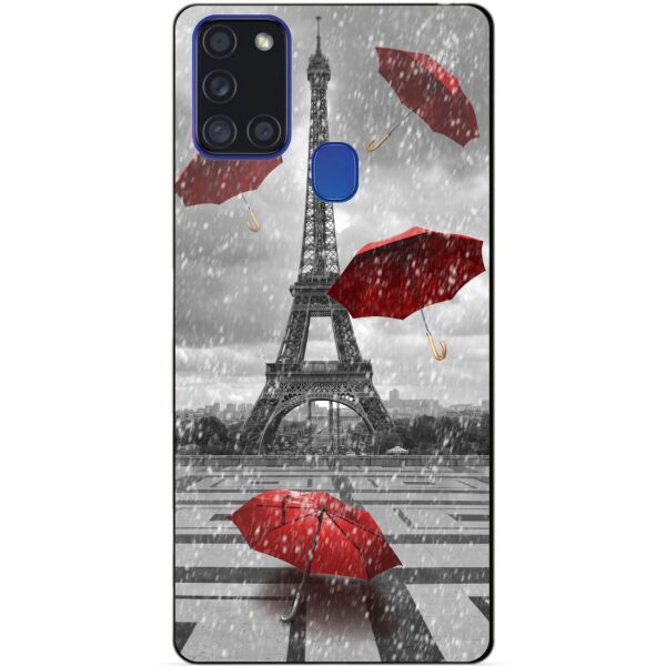 

Силиконовый бампер чехол Candy для Samsung A21s с рисунком Дождь в Париже
