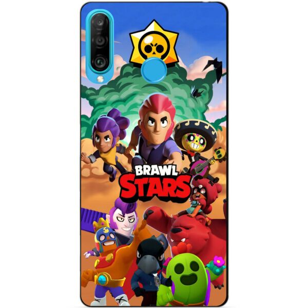 

Силиконовый чехол бампер Candy для Huawei P30 Lite с рисунком Brawl Stars