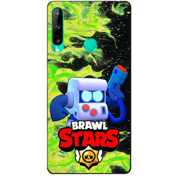 

Силиконовый чехол бампер Candy для Huawei P40 Lite E с Героем Brawl Stars 8-Бит