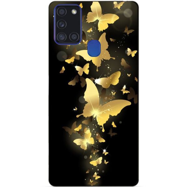 

Силиконовый бампер чехол Candy для Samsung A21s с рисунком Золотые бабочки