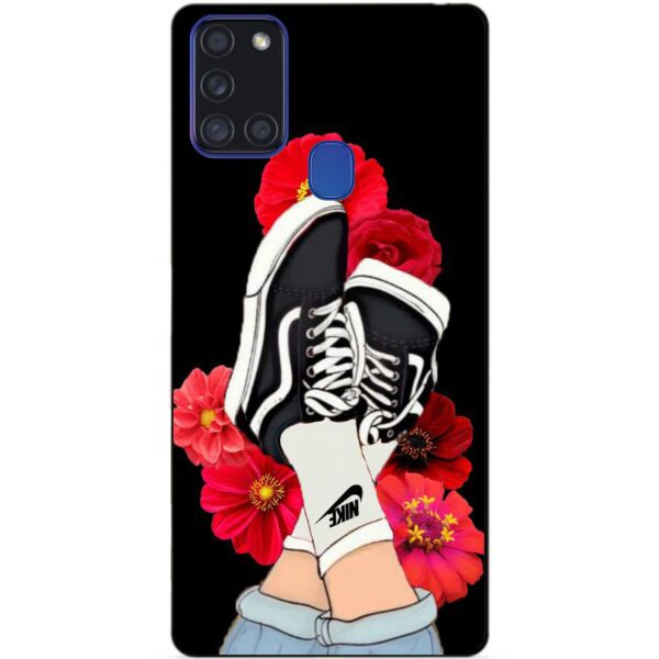 

Силиконовый бампер чехол Candy для Samsung A21s с рисунком Кеды