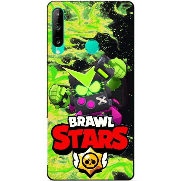 

Силиконовый чехол бампер Candy для Huawei P40 Lite E с Героем Brawl Stars Вирус Бит