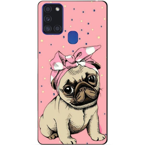 

Силиконовый бампер чехол Candy для Samsung A21s с рисунком Мопс
