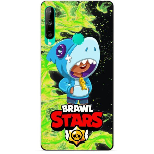 

Силиконовый чехол бампер Candy для Huawei P40 Lite E с Героем Brawl Stars Леон акула