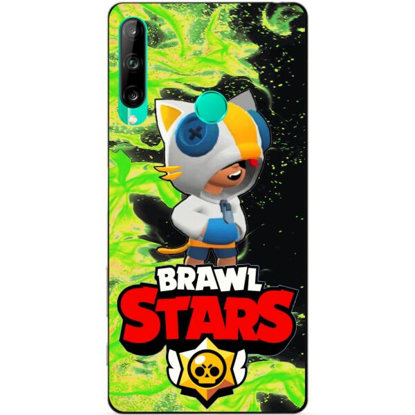 

Силиконовый чехол бампер Candy для Huawei P40 Lite E с Героем Brawl Stars Леон кот