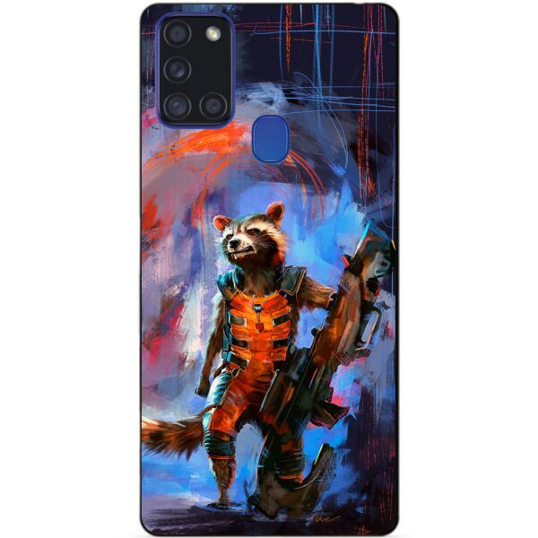 

Силиконовый бампер чехол Candy для Samsung A21s с рисунком Реактивный енот