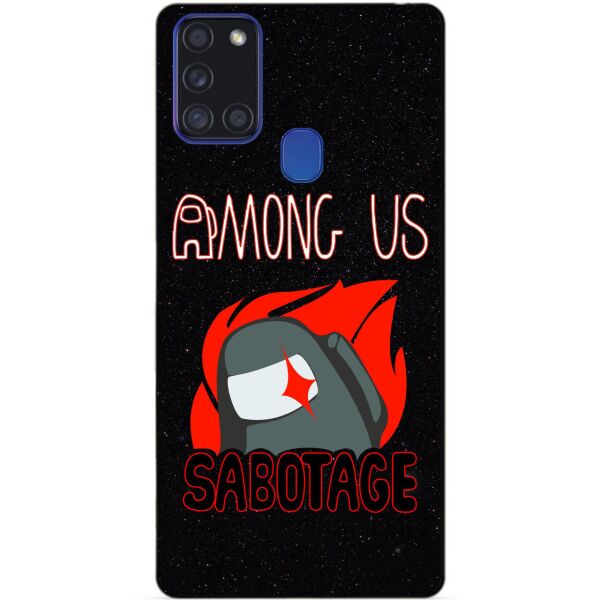 

Силиконовый бампер чехол Candy для Samsung A21s с рисунком Саботаж Among Us