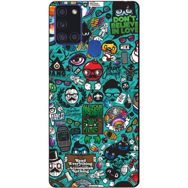 

Силиконовый бампер чехол Candy для Samsung A21s с рисунком Стикеры