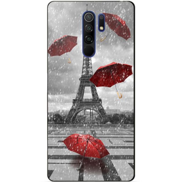 

Силиконовый бампер чехол Candy для Xiaomi Redmi 9 с рисунком Дождь в Париже