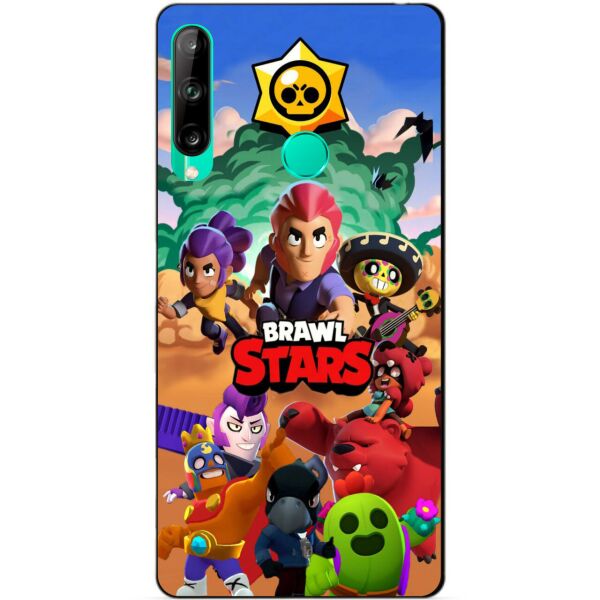

Силиконовый чехол бампер Candy для Huawei P40 Lite E с игрой Бравл Старс