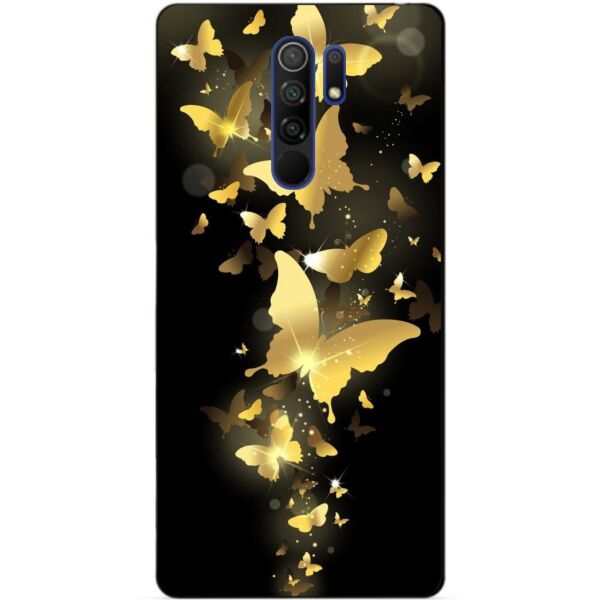 

Силиконовый бампер чехол Candy для Xiaomi Redmi 9 с рисунком Золотые бабочки