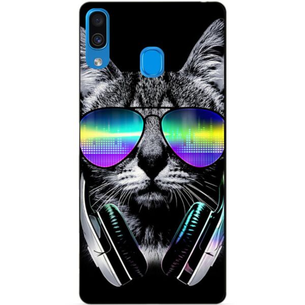

Силиконовый бампер чехол Candy для Samsung A30 2019 Galaxy A305f с рисунком Музыкальный Кот