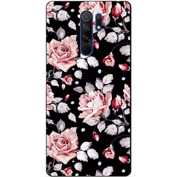 

Силиконовый бампер чехол Candy для Xiaomi Redmi 9 с рисунком Розы на черном фоне