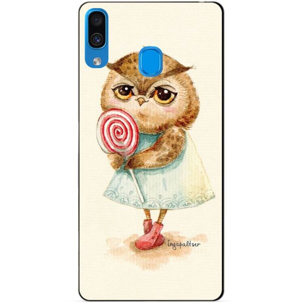 

Силиконовый бампер чехол Candy для Samsung A30 2019 Galaxy A305f с рисунком Сова с леденцом