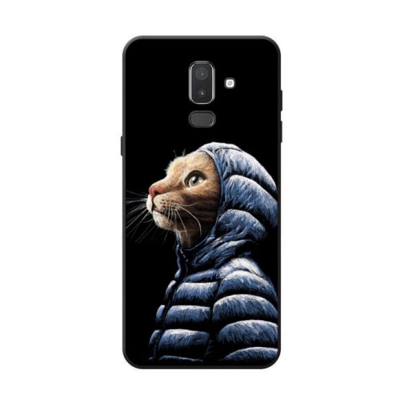 

Чехол силиконовый Candy для Samsung J8 Galaxy J810 с рисунком Кот в куртке