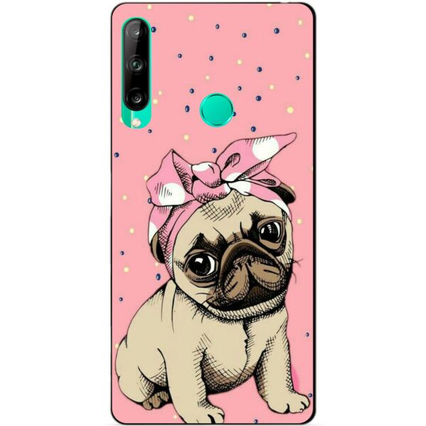 

Силиконовый чехол бампер Candy для Huawei P40 Lite E с рисунком Мопс