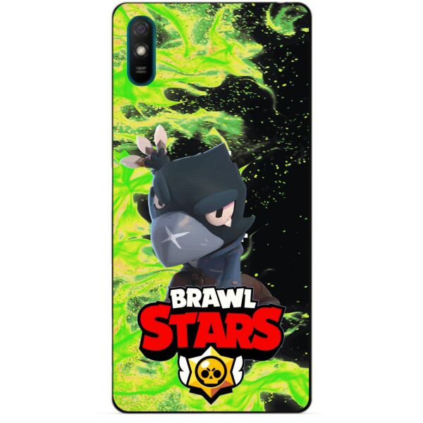 

Силиконовый бампер чехол Candy для Xiaomi Redmi 9a с Героем Бравл Старс Ворон