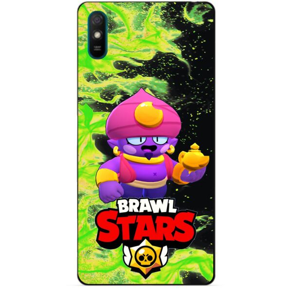 

Силиконовый бампер чехол Candy для Xiaomi Redmi 9a с Героем Бравл Старс Джин