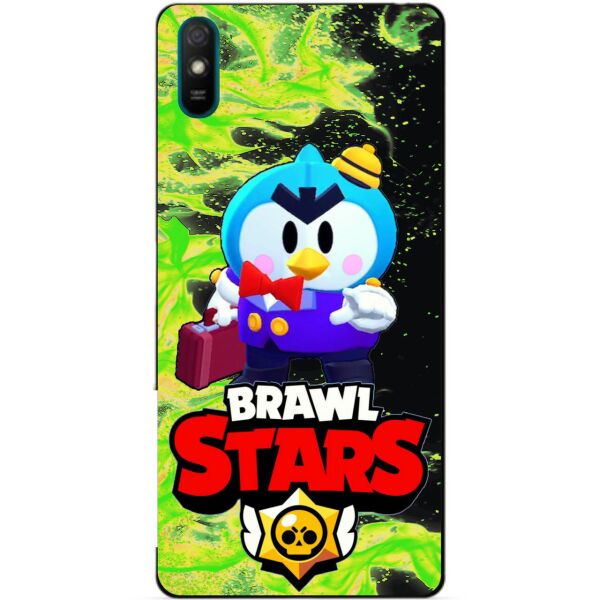 

Силиконовый бампер чехол Candy для Xiaomi Redmi 9a с Героем Бравл Старс Мистер П.