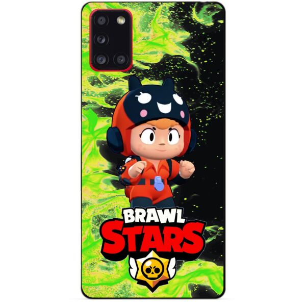 

Силиконовый бампер чехол Candy для Samsung A31 Galaxy A315f с Героем Brawl Stars Беа снайпер