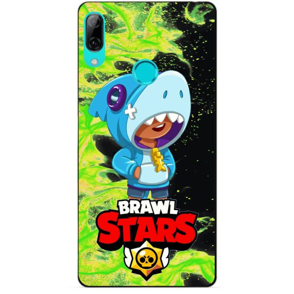 

Силиконовый бампер чехол Candy для Huawei P Smart 2019 с Героем Brawl Stars Леон акула