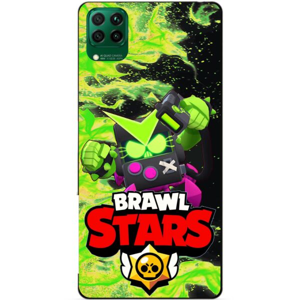 

Силиконовый чехол бампер Candy для Huawei P40 Lite с Героем Brawl Stars Вирус Бит