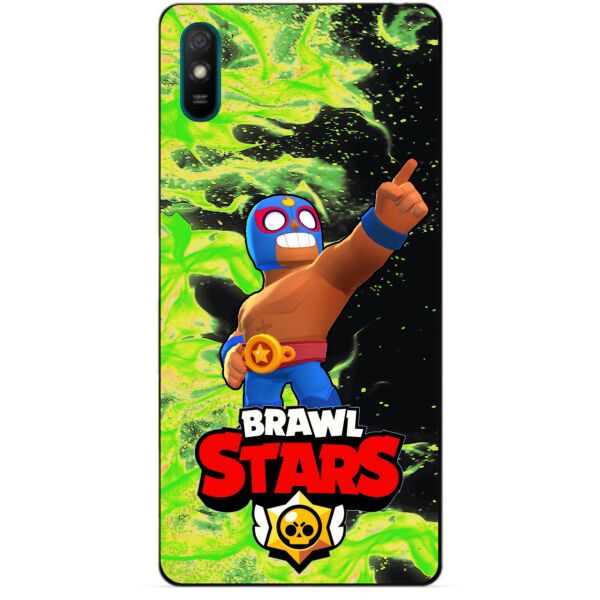 

Силиконовый бампер чехол Candy для Xiaomi Redmi 9a с Героем Бравл Старс Эль Примо