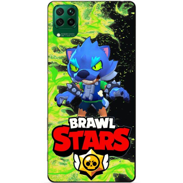 

Силиконовый чехол бампер Candy для Huawei P40 Lite с Героем Brawl Stars Леон оборотень
