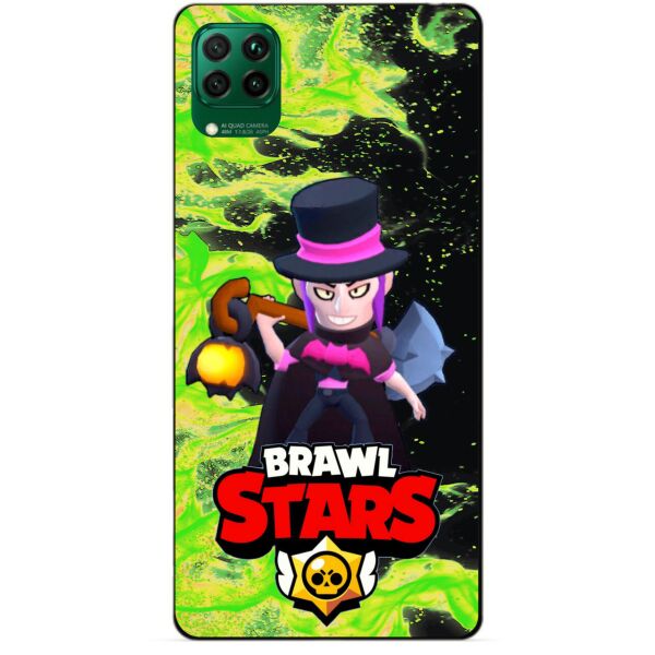 

Силиконовый чехол бампер Candy для Huawei P40 Lite с Героем Brawl Stars Мортис
