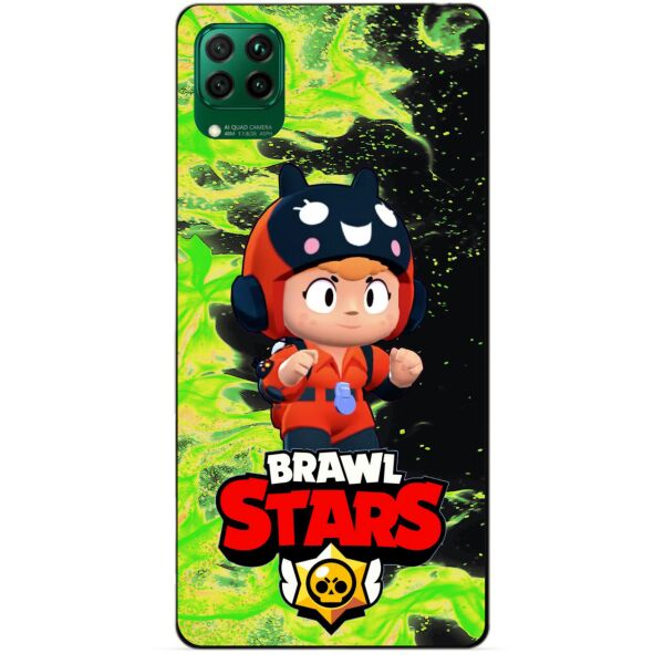 

Силиконовый чехол бампер Candy для Huawei P40 Lite с Героем Бравл Старс Беа снайпер