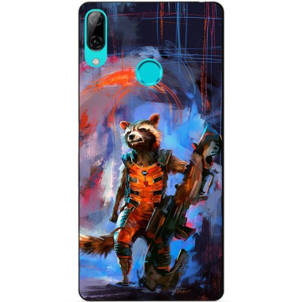 

Силиконовый бампер чехол Candy для Huawei P Smart 2019 с рисунком Реактивный Енот