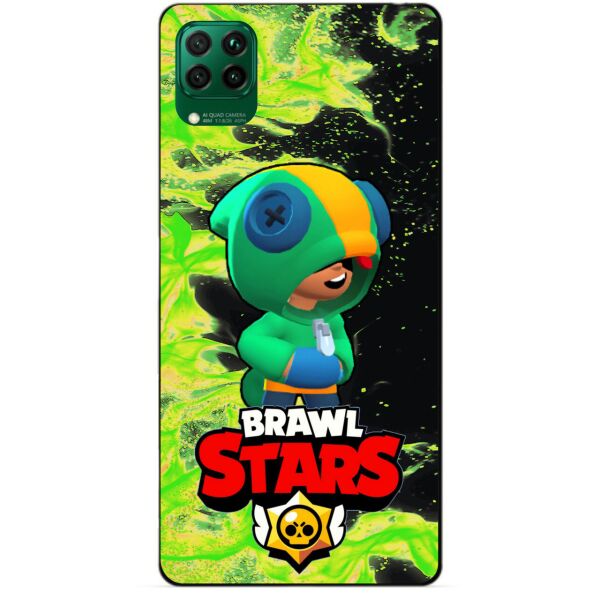 

Силиконовый чехол бампер Candy для Huawei P40 Lite с Героем Бравл Старс Леон Бравл