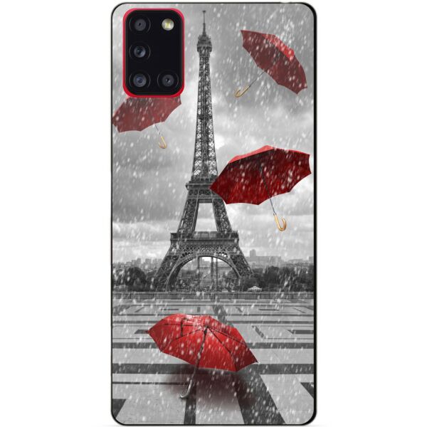 

Силиконовый бампер чехол Candy для Samsung A31 с рисунком Дождь в Париже