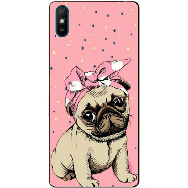 

Силиконовый бампер чехол Candy для Xiaomi Redmi 9a с рисунком Мопс
