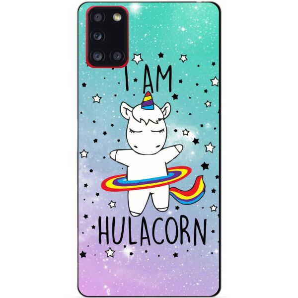 

Силиконовый бампер чехол Candy для Samsung A31 с рисунком Единорог