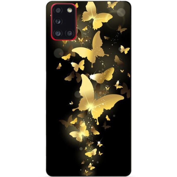 

Силиконовый бампер чехол Candy для Samsung A31 с рисунком Золотые бабочки