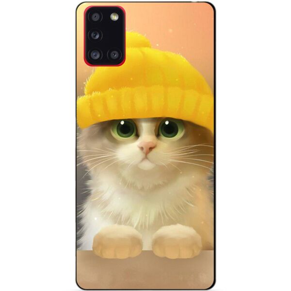 

Силиконовый бампер чехол Candy для Samsung A31 с рисунком Котик в шапке